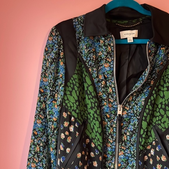 COACH FRAMED WOMEN’S VARSITY JACKET, BLUE MULTI Color, SIZE small - Picture 10 of 10